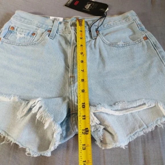 Levi's 501 Denim Shorts High Rise Button Fly Luxor - Picture 3 of 15